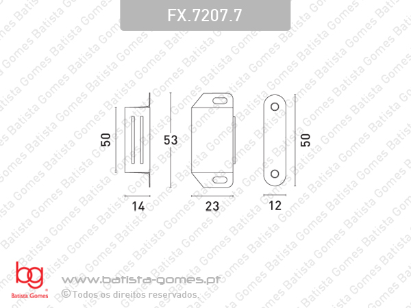 Fecho magn�tico para m�veis - INOX